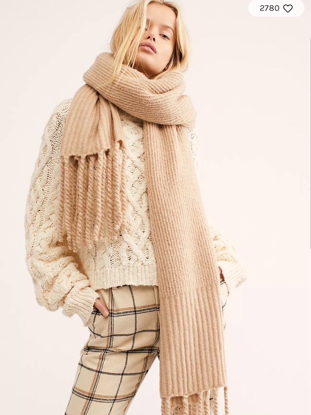 Free People Jaden Ribbed Fringe Blanket Scarf
